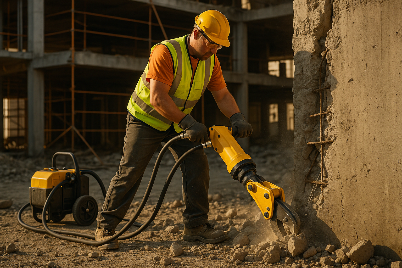 Frantumatore idraulico portatile per demolizione